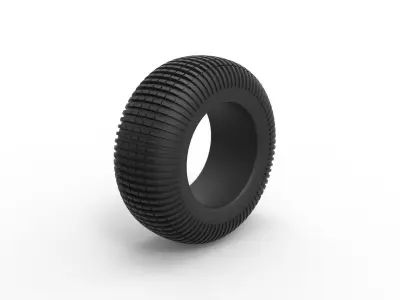 Dune buggy rear tire 21 Scale 1 to 25 3D print model