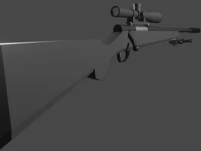 Low Poly R700 Sniper Rifle Free 3D model