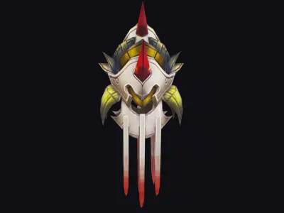 Claw Hand Medieval Claws Glove Blade Cutting Edged Wedge Low-poly 3D model