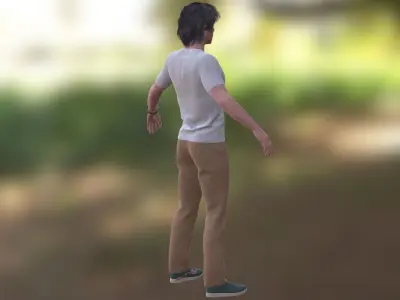 Young Aaron Taylor  Low-poly 3D model
