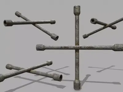  Lug Wrench Low-poly 3D model buy