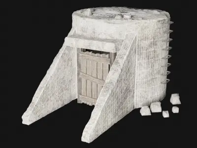 BUNKER SHELTER POSTAPO HIDE HOUSE SURVIVAL IMPROVISED COLLECTION Low-poly 3D model
