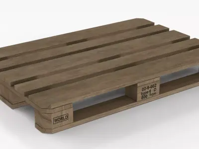Wooden Pallet T2 Low-poly 3D model