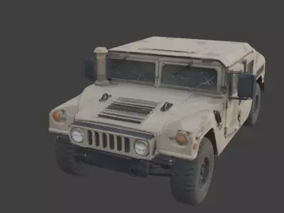 Damaged Armored Humvee Military Vehicle 3D Model V03 Low-poly 3D model