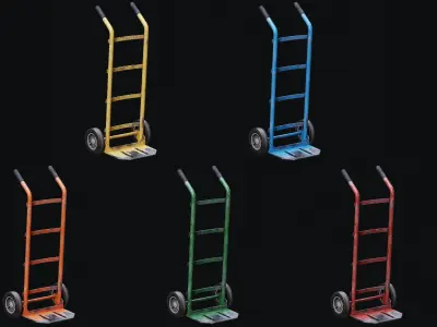 Low Poly PBR Sack Truck Low-poly 3D model