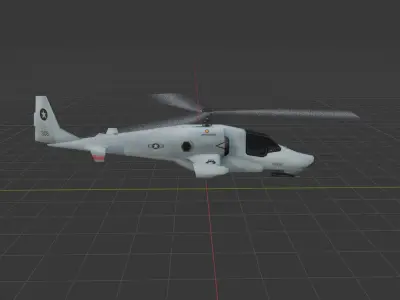 Low Poly Army Helicopter Low-poly 3D model