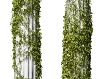 Leaves on the Doric column 3D model