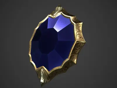 Fantasy Crystal Shield Low-poly 3D model