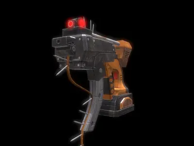Futuristic Nail Gun Low-poly 3D model