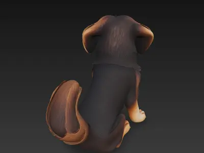 Dog Realistic 3D Model Basic - Low Poly Realistic Low-poly 3D model 5