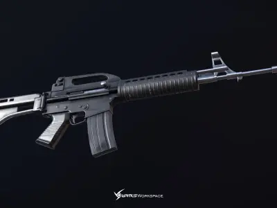 Pindad SS2-V2 Assault Rifle Low-poly 3D model