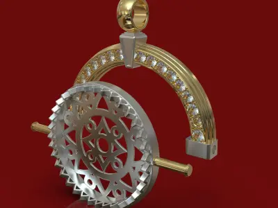 pendant with gem stones 3D print model