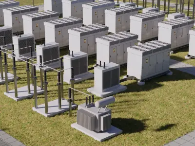 Battery Storage Power Station 3D model purchase
