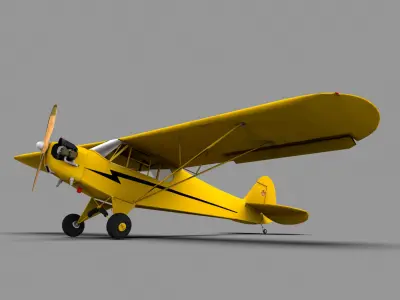 Piper Cub Low-poly 3D model