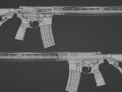Daniel Defense DDM4V7 Low-poly 3D model