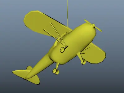 Toy Hanging Plane Low-poly 3D model