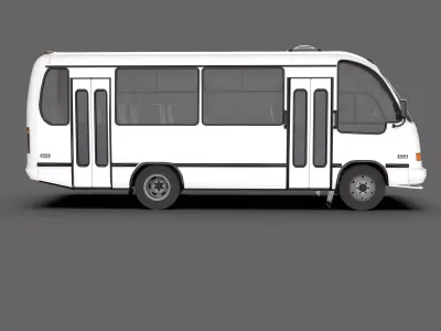 Isuzu NPR Bus Mid-Size Passenger Bus 3D model