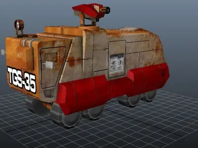 Armoured Truck Low-poly 3D model