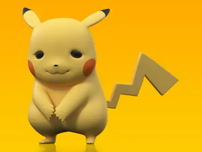 Sad Pikachu Character 3D model