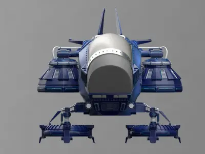 Spaceship Rig Low-poly 3D model