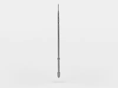 Axe long stick Low-poly 3D model