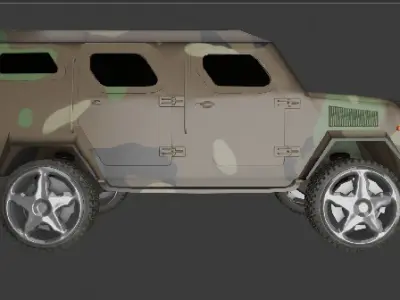 Military car Low-poly 3D model