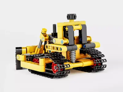 Tracked Bulldozer Toy Low Poly 3D Model Low-poly 3D model