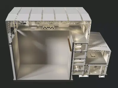 Industrial building in section cut 25i14 3D model