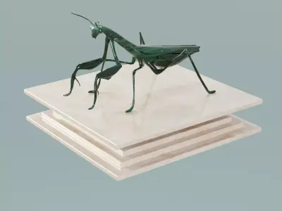 House Decoration Mantis Statue Low-poly 3D model