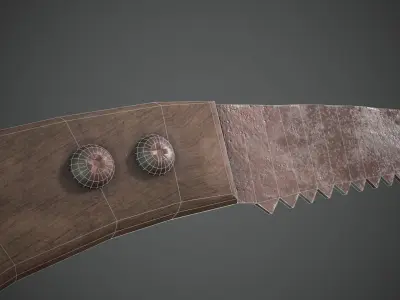 Old Dirty Hand Saw Low-poly 3D model