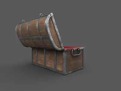 Treasure Chest Open Low-poly 3D model