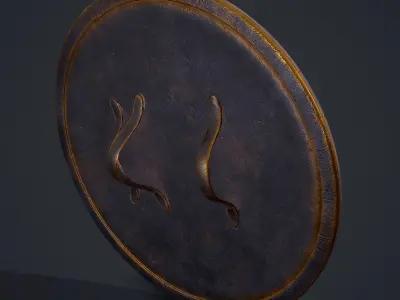 Viking Sun Shield Low-poly 3D model