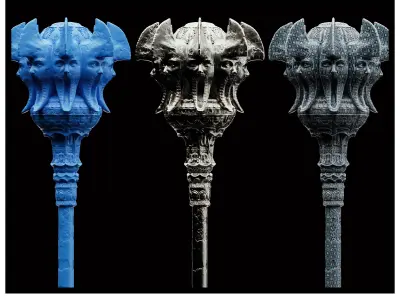 Mace of Silence 3D Base Mesh - FBX ZPR ZTL 3D model