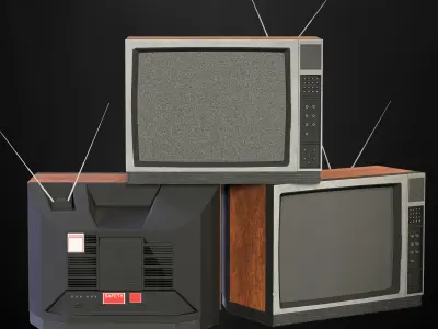 Old TV Low-poly 3D model