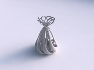 Vase double twisted wide bottom with suqeezed top part widene... 3D print model