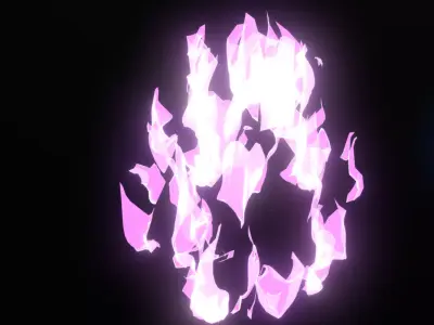 FIERY VIOLET Flames Shapekeys FBX 3D model