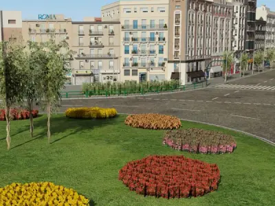 5 City Blocks Collection Low-poly 3D model