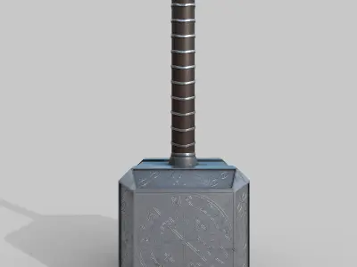 Thors hammer Low-poly 3D model