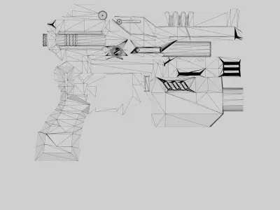 Scifi Gun 3D Model Low-poly 3D model