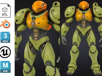Sci fi Robot Android Low-poly 3D model