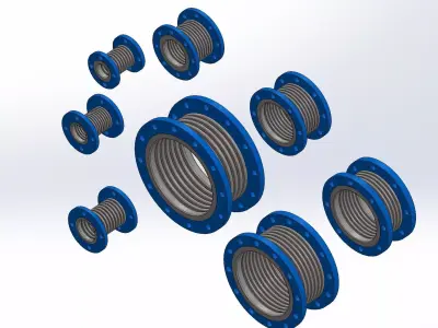 Junta de Expansao Flangeada MODELO CAD Low-poly 3D model