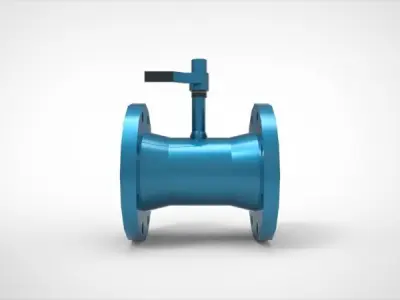 Flange full bore ball valve 3D print model