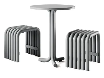Nokk Cafe Table and Stool by Noo Ma 3D model