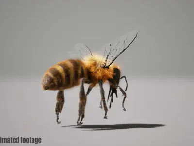Honey Bee FUR UNREAL project  Maya base rig 3D model