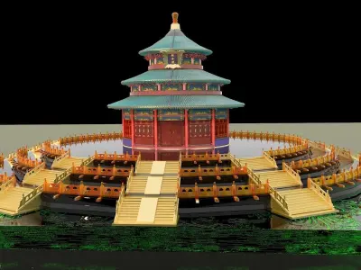 Chinese palace temple 3D model