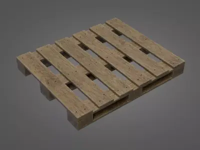 Old Wooden Pallet Low-poly 3D model
