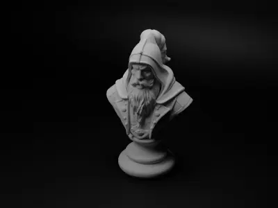 Fantasy Mage Warrior Bust Chess 3D print model purchase