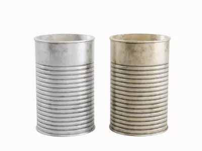 Tin Can Set Low-poly 3D model