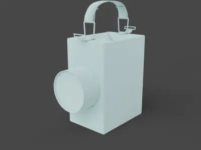 Retro Flashlight in On Position with Glowing Bulb Low-poly 3D model