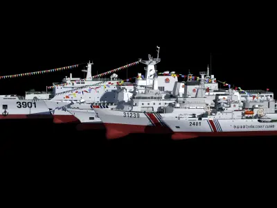China Coast Guard Ship Package Download Law Enforcement Ship 3D model V1